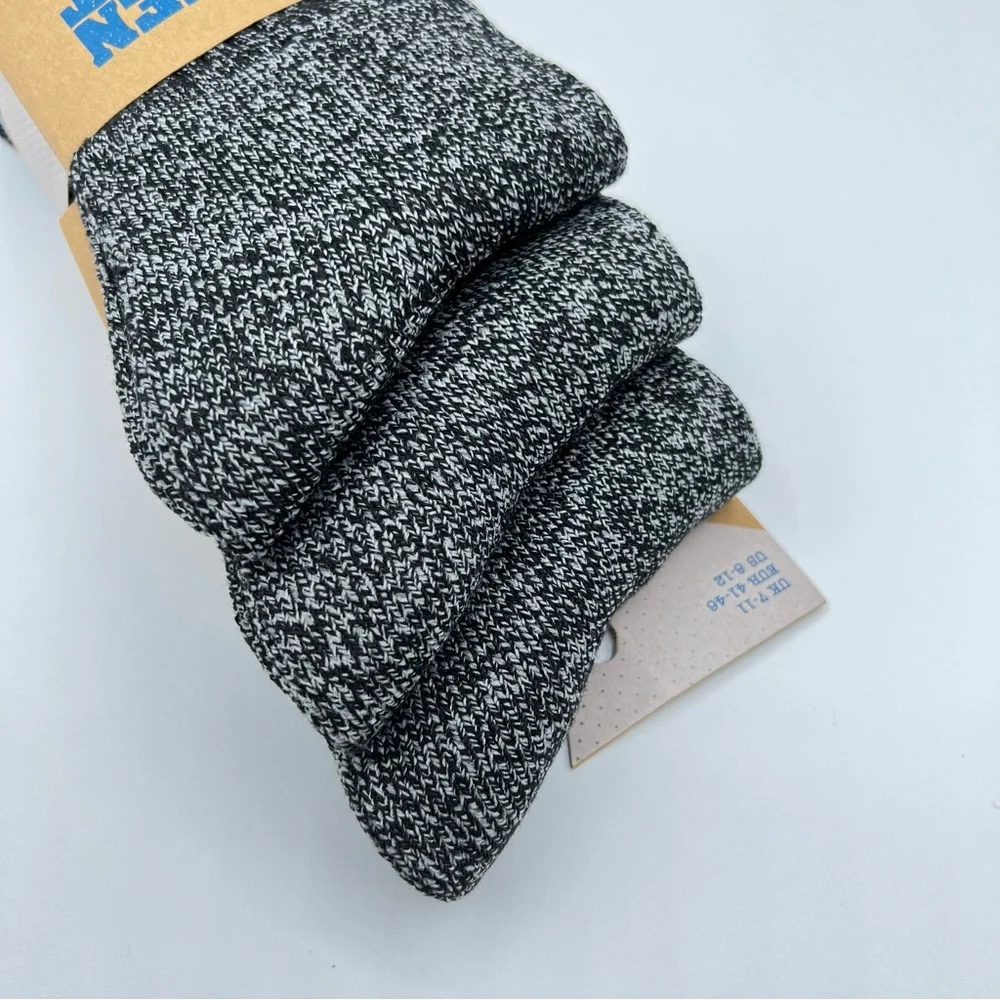 Green Treat Recycled Yarns Heathered Grey 3 Pairs Outdoor Socks Men’s 8-12 - Picture 3 of 6